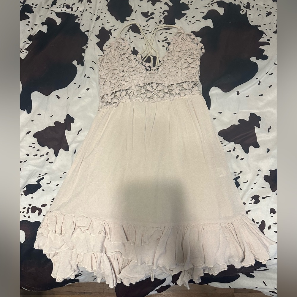 Tan bralette top dress